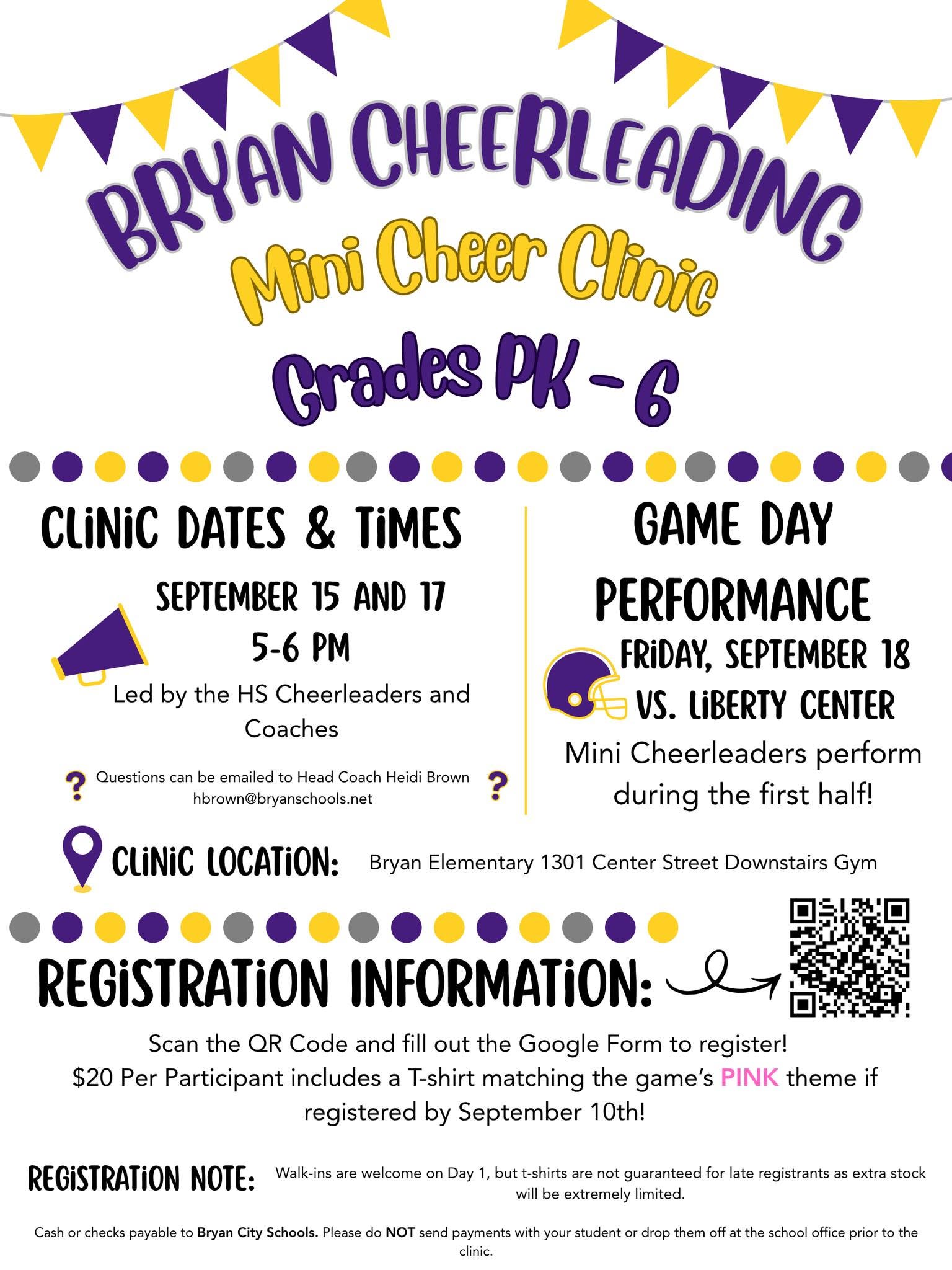 Bryan Mini Cheer Clinic (Fall 2026)